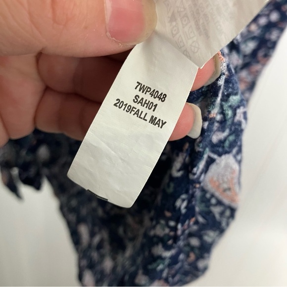 Lucky Brand Top Small Floral Multicolor Casual Summer Fall Women’s Peasant Boho - Picture 6 of 8